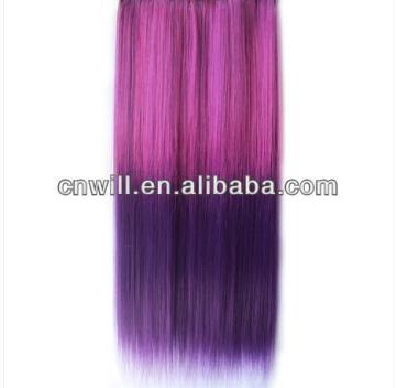 Ombre hair extensions clip in synthetic hair extensions