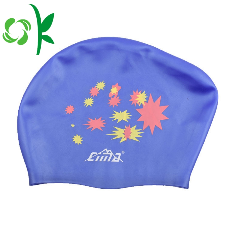 Silicone Swim Head Fashionable Printed Hats