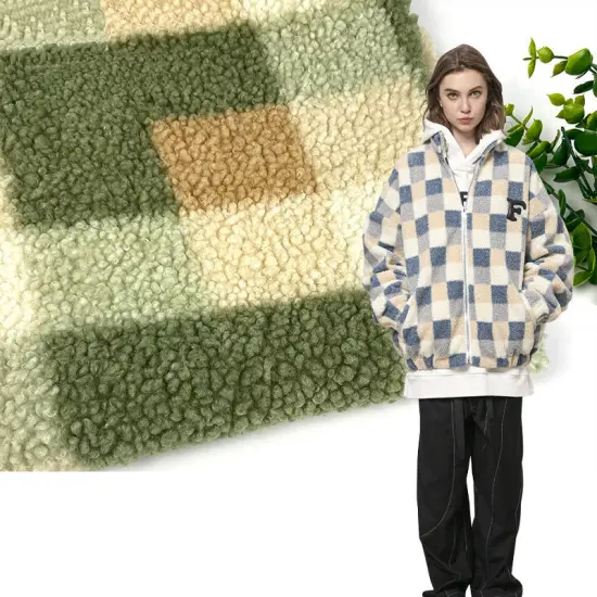 printed teddy fleece fabric for women winter clothes