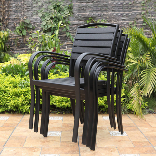 Aluminum Slatted Patio Chair Contemporary Outdoor Lounge Chair Factory