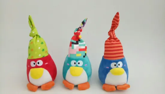 Penguin Rattle Plush Toy with Three Colors