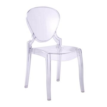 Stuhl aus transparentem PC-Kristall aus Kunststoff im französischen Design
