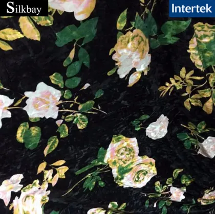 Custom Printed Burnout Silk Velvet Fabric