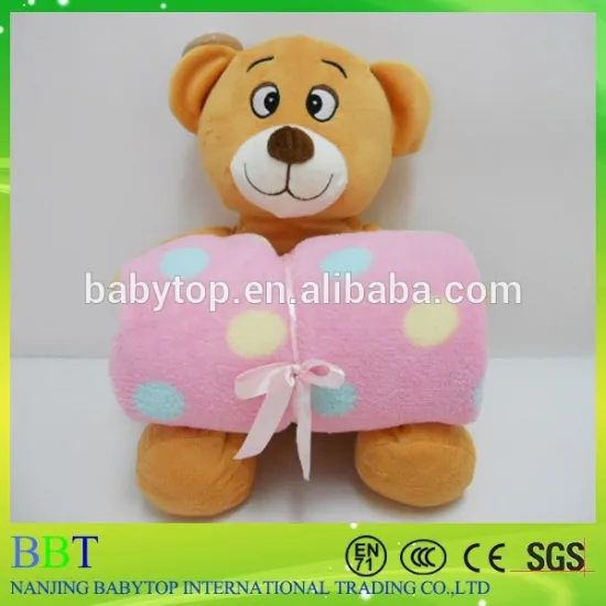 plush stuffed bear soft toy bear with huging soft blanket for children baby                        
                                                Quality Choice