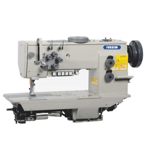 Machine à coudre à point noué à alimentation composée à double aiguille