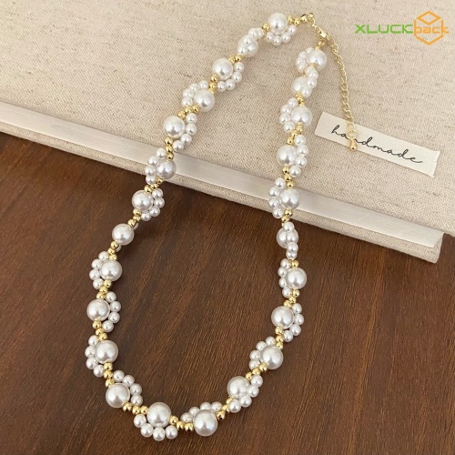 Luxury Pearl Beads Necklace 18k Gold Plated