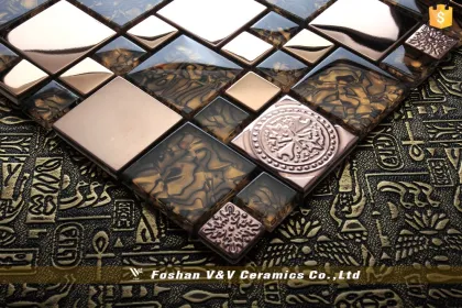 Wall Mosaic Glass Mosaic Gold Mosaic Background Wall Tiles