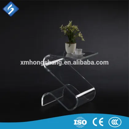 2016 S Shaped Clear Acrylic Coffee Table / End Table for Furniture Store