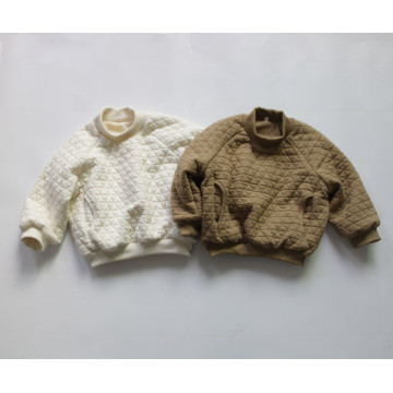 Kapas-kanak-kanak Kapas Cotton Plaid Crewneck Jacket