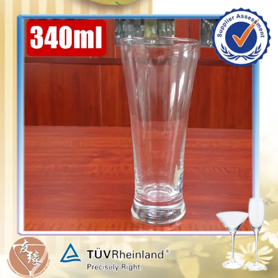 Promotional tall and thin juicer cup 340ml (12oz) cheap price glass cup