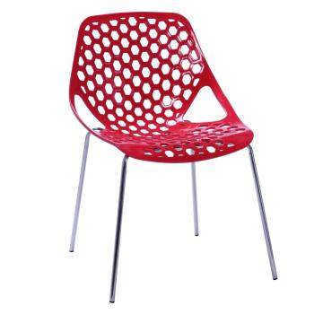 Современные пластиковые обеденные стулья с узорчатой ​​спинкой