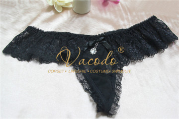 # T941 2016 New Arrival Lace Sexy Women's G String Ruffle Panty