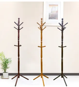 Top glass natural 100% Eucalyptus solid wood coat stand/ closees hanger stand B02