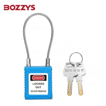 Blue Custom Safety Lockout Cable Padlock with Stainless Steel Wire Shackle for Industrial Lockout-Tagout Equipment" 

However, for better SEO, you might consider a more concise version:

"Blue Custom Safety Lockout Padlock with Stainless Steel Cable for I