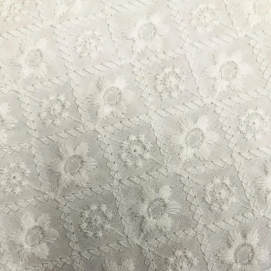White Embroidery Fabric -027