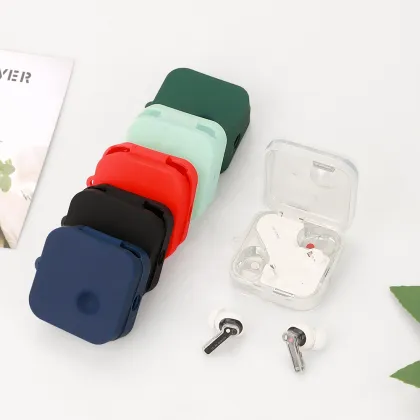 Silicone Protective Case for Nothing Ear (R)-Ear 2024 Earphones with Keychain