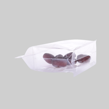 100% Degradable compostable transparency clear box bottom food Bag with zipper