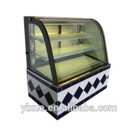 HOt!! Curve glass cake showcase cooler/ chiller OEM with CE IEC