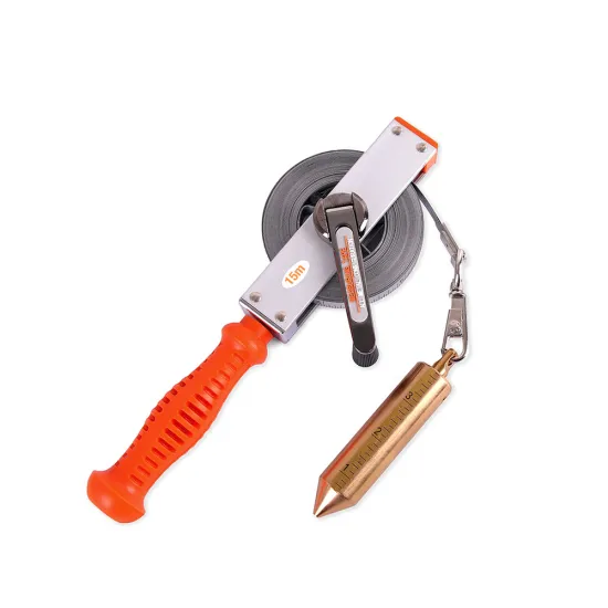 SWANSOFT Oil Tank Measure Tape, 15m Stainless Steel Oil Dipping Sounding Measuring Tape, 360g Copper Pendant" 

However, if you need a more focused and concise title primarily centered around the measuring tape while acknowledging the pendant, consider:

