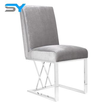 Nordic Luxury Velvet Dining Chairs with Stainless Steel Frame