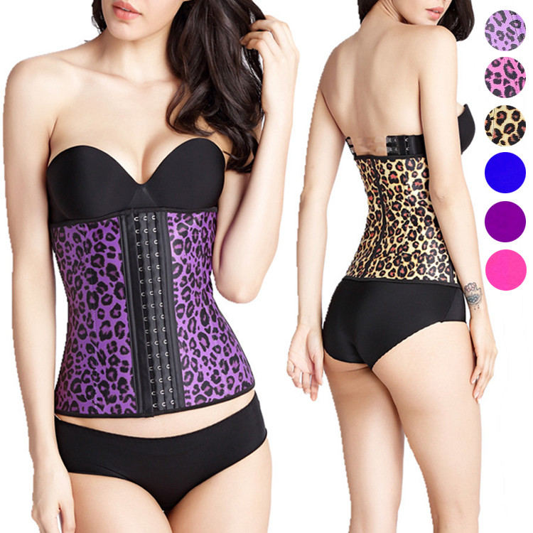 100% Latex Women Leopard Waist Trainer Shaper