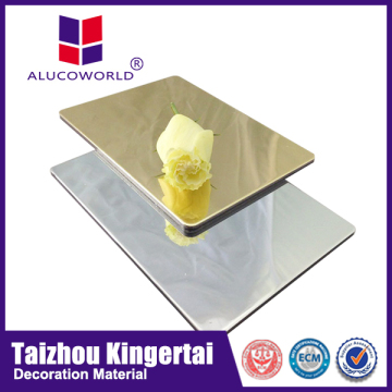 Alucoworld golden/silver mirror finished external aluminium wall cladding