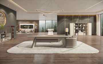 Modern Luxury Modular Solid Wood Executive Home Office Desk