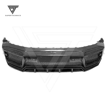 Supertechnics Style Dry Carbon Fiber Front Bumper for Mercedes-Benz G-Class W464 AMG G63 2018-2022