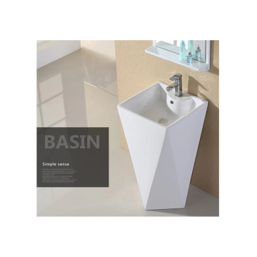 Diamond Ceramic Pedestal Wash Basin for Living Room & Bathrooms