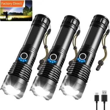 Aluminum Alloy Telescopic Zoom USB Rechargeable Strong Light Long-Range Flashlight for Outdoor Use
