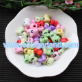 8*11MM Heart Shape Beads With Black Lower Case Letters Alphabet Charms