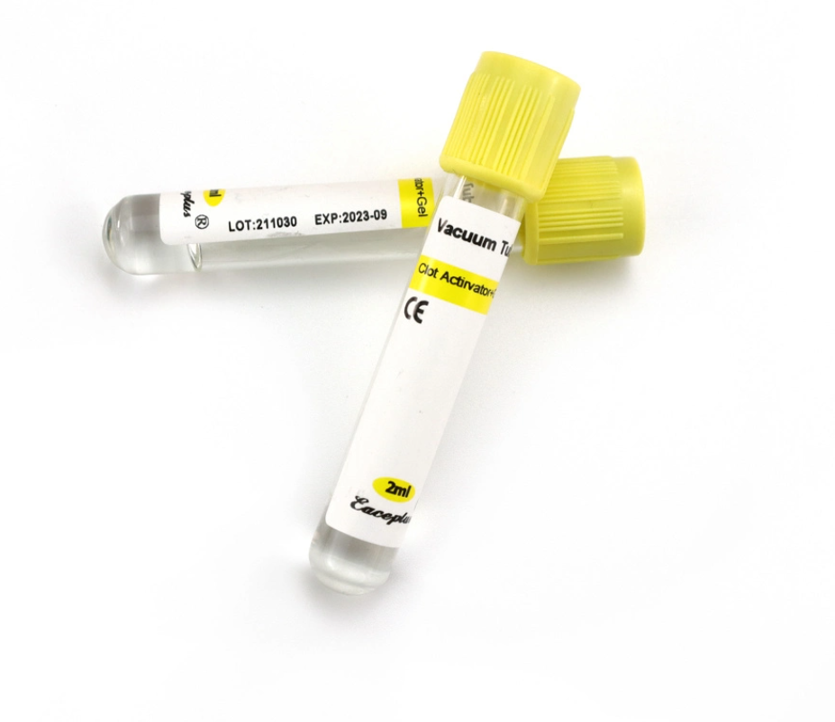 Tubo de recolección de sangre médica amarilla de 16x100 mm
