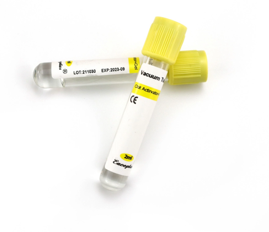 13*100 mm de tubo de coleta de sangue médico amarelo