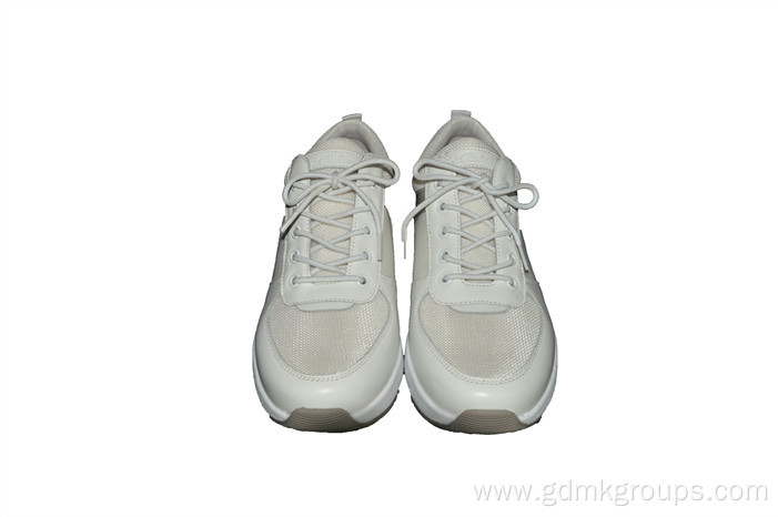 Women'S White Comfortable Lace-Up Sneakers