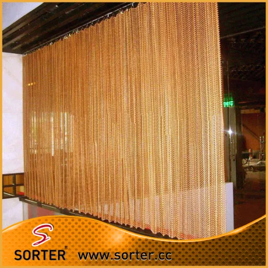 Chain link mesh curtain/metal hanging drapery/decorative woven mesh