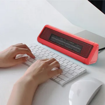 Portable Electric Ceramic Fan Heater for Office - 300W Desk Top Heater and Foot Warmer