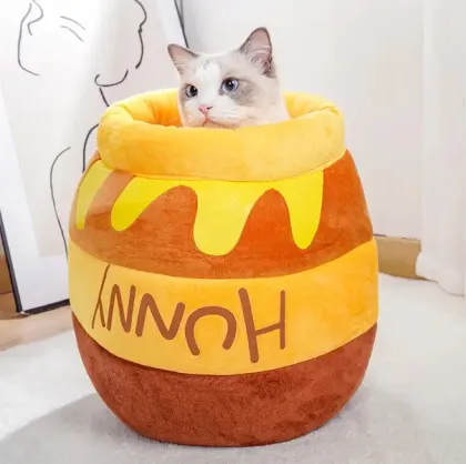 Popular Selling Honey Pot Cat Bed Indoor Soft Cat House Sofa Pet Bed