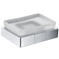 Frosted glass soap dish for household use