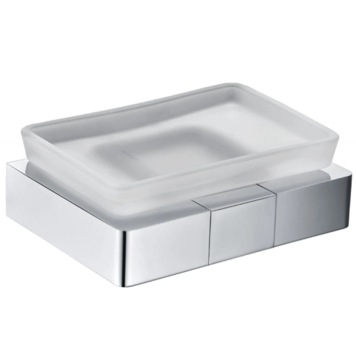 Frosted glass soap dish for household use