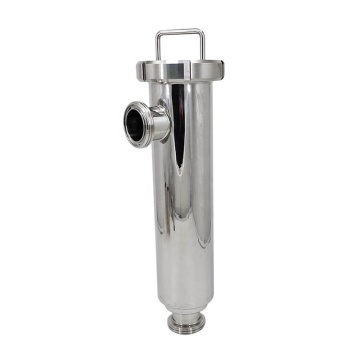 Food Grade SMS DIN Stainless Steel Angle Filter with Union SS316L/SS304 Pipe Strainer