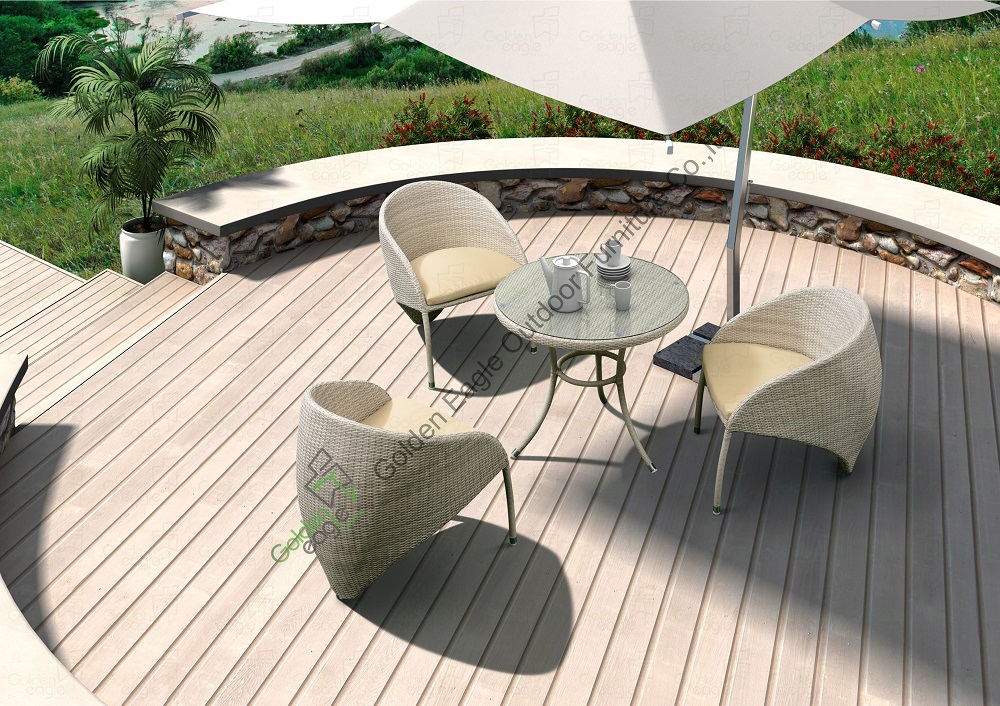 Moderna sedia in rattan in alluminio e mobili per patio da tavolo