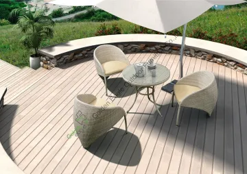 Modern Aluminum rattan chair and table patio furniture