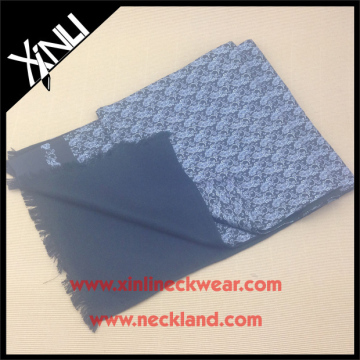 New Design Double Side Screen Print And Brushed 100% Silk Scarf Men