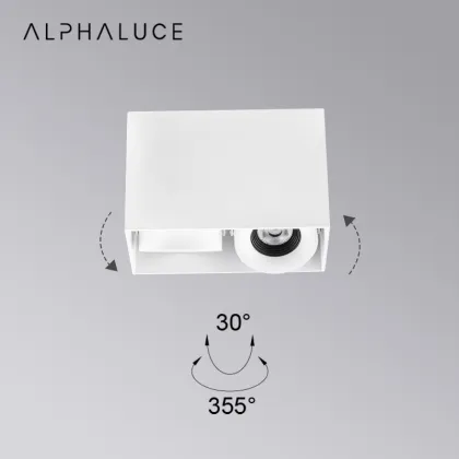 DALI Dimmable Square Mounted Washer Downlight Surface Double Head LED Down Light
