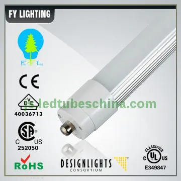 UL CUL approved 8ft led fluorescent tube single pin end cap