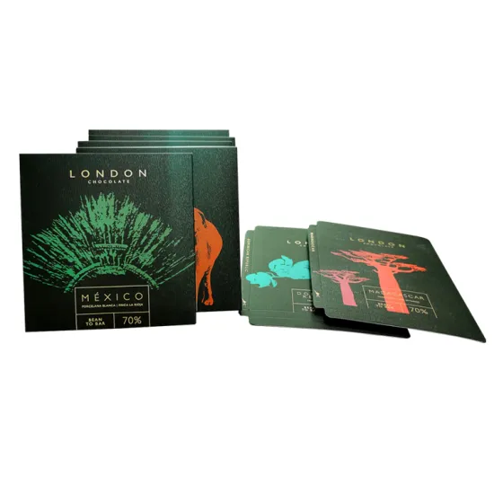 Luxury black color chocolate packaging folding card box