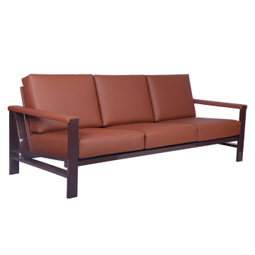 強力な金属フレームの革のソファ