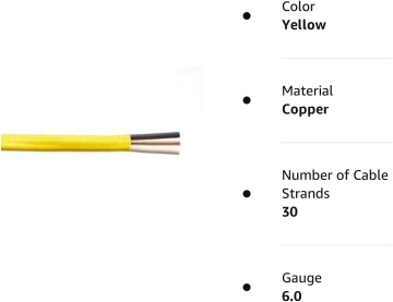 12/2 NM-B Non-Metallic Sheathed Cable - 50FT Residential Indoor Wire