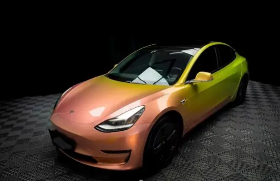 PET High Glossy Lemon Honey Car Color changing Vinyl