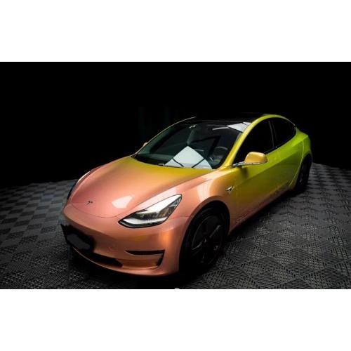 PET High Glossy Lemon Honey Car Color changing Vinyl